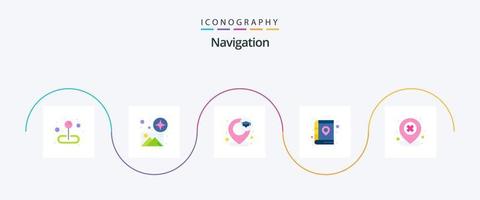 Navigation Flat 5 Icon Pack Including location. location. location. library. university vector