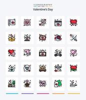 Creative Valentines Day 25 Line FIlled icon pack  Such As bleeding. love. forbidden. heart. valentine vector