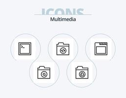 Multimedia Line Icon Pack 5 Icon Design. . folder. detail. add. network vector