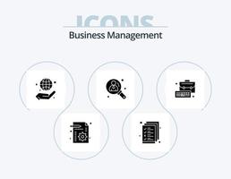 paquete de iconos de glifos de gestión empresarial 5 diseño de iconos. bolsa. buscar. negocio. usuario. negocio vector