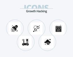hacking glyph icon pack 5 diseño de iconos. página. esposar. Internet. bandido. espacio vector