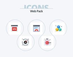 Web Pack Flat Icon Pack 5 Icon Design. . cube. http error. box. web vector