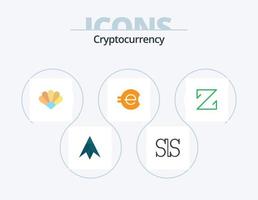 paquete de iconos planos de criptomonedas 5 diseño de iconos. cripto. moneda z. moneda. moneda criptográfica. moneda vector