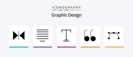 Design Glyph 5 Icon Pack Including . underline. bezier. Creative Icons Design vector