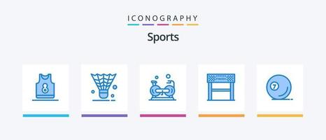 Sports Blue 5 Icon Pack Including sport. finish. shuttlecock. cardio. fitness. Creative Icons Design vector