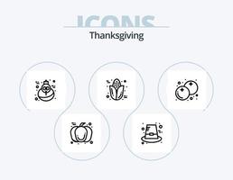paquete de iconos de línea de acción de gracias 5 diseño de iconos. papilla. bol. fruta. cerezas. fruta vector