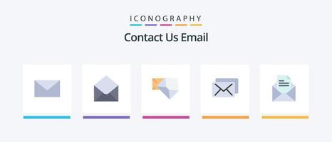 Email Flat 5 Icon Pack Including pencil. mail. mail. text. mail. Creative Icons Design vector