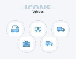 Vehicles Blue Icon Pack 5 Icon Design. delivery. forklift truck. car. forklift. caterpillar vehicles vector