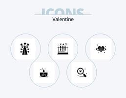 paquete de iconos de glifos de san valentín 5 diseño de iconos. amar. día. amar. san valentin boda vector