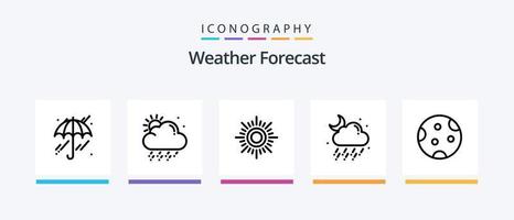 Weather Line 5 Icon Pack Including . sun. wind. weather. moon. Creative Icons Design vector