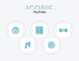 diseño de iconos del paquete de iconos azules de youtube 5. básico. documento. básico. manual básico vector