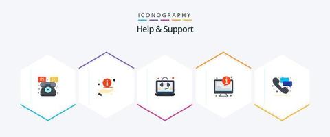 Help And Support 25 Flat icon pack including support. help. help. information. faq vector