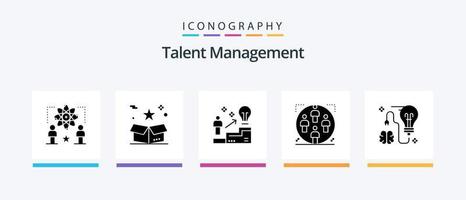 Talent Management Glyph 5 Icon Pack Including group. user. package. solution. user. Creative Icons Design vector