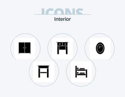 paquete de iconos de glifos interiores 5 diseño de iconos. . . armario. espejo. muebles vector