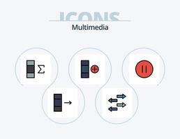 Multimedia Line Filled Icon Pack 5 Icon Design. . data. backward. column. sort vector