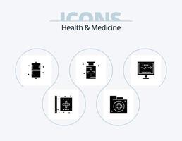 paquete de iconos de glifos de salud y medicina 5 diseño de iconos. salud. anatomía. primero. salud. aptitud física vector