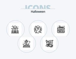 Halloween Line Icon Pack 5 Icon Design. celebration. scary. castle. horror. bomb vector