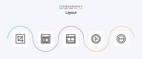 Layout Line 5 Icon Pack Including loading. ellipsis. web. ux. layout vector