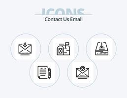 Email Line Icon Pack 5 Icon Design. mail. trash. email. erase. delete vector