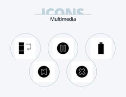 paquete de iconos de glifos multimedia 5 diseño de iconos. . . datos. multimedia. batería vector