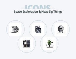 la exploración espacial y las próximas grandes cosas llenan el paquete de iconos 5 diseño de iconos. global. conexión. ambiente. artificial. disruptivo vector