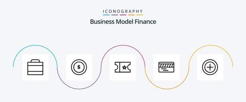 paquete de iconos de la línea de finanzas 5 que incluye. boleto. dinero vector