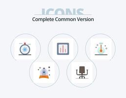 Complete Common Version Flat Icon Pack 5 Icon Design. chemistry. statistics. direction. report. chart vector