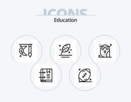 paquete de iconos de línea de educación 5 diseño de iconos. notificación. campana. rebanada. alarma. gobernante vector