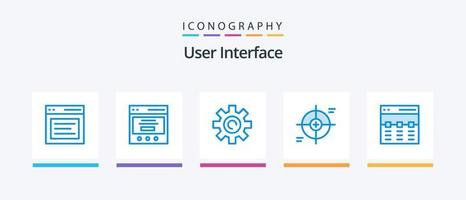 User Interface Blue 5 Icon Pack Including reticle. crosshair. user. setting. Creative Icons Design vector