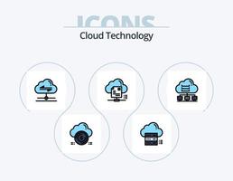 Cloud Technology Line Filled Icon Pack 5 Icon Design. copy. data. cloud. off. down vector
