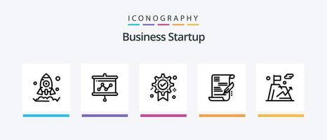 paquete de iconos de la línea 5 de inicio de negocios que incluye visión. ojo. comercio. negocio. medalla. diseño de iconos creativos vector