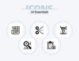 ui essentials línea llena de icono paquete 5 diseño de icono. tijeras. cortar. navegación. ui lista vector