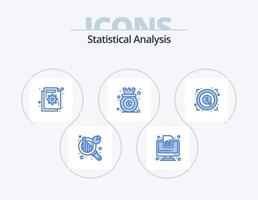 Statistical Analysis Blue Icon Pack 5 Icon Design. growth. diagram. analysis. chart. graph vector