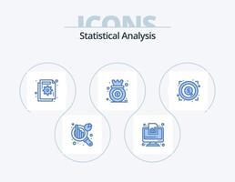 Statistical Analysis Blue Icon Pack 5 Icon Design. growth. diagram. analysis. chart. graph vector