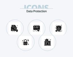 paquete de iconos de glifo de protección de datos 5 diseño de iconos. . blindaje. seguridad. seguridad. seguridad vector