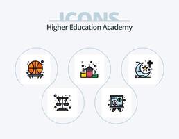 Academy Line Filled Icon Pack 5 Icon Design. computer science. analytics. theology. tutorial. lesson vector