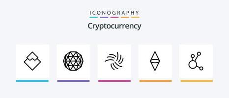 paquete de iconos de línea de criptomoneda 5 que incluye moneda. divisa. bitcoin criptomoneda moneda. diseño de iconos creativos vector