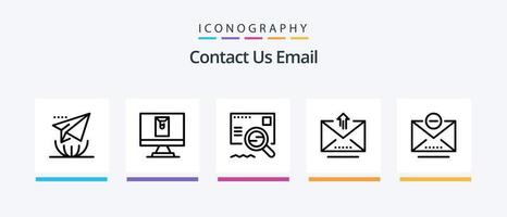 paquete de iconos de la línea de correo electrónico 5 que incluye correo electrónico. cerca. mensaje. Cancelar. subir. diseño de iconos creativos vector