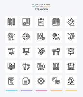 Creative Education 25 OutLine icon pack  Such As education. learning. education. knowledge. book vector