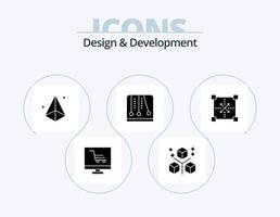 Design and Development Glyph Icon Pack 5 Icon Design. video game. game. programing. development. modeling vector