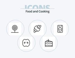 paquete de iconos de línea de alimentos 5 diseño de iconos. y. alimento. botella. beber. y vector