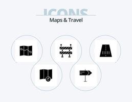 mapas y paquete de iconos de glifos de viaje 5 diseño de iconos. . camino. vector