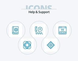 Help And Support Blue Icon Pack 5 Icon Design. help. add. service. service. help vector