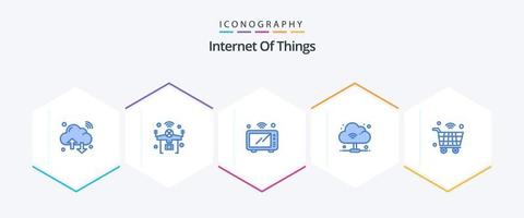 Internet Of Things 25 Blue icon pack including wifi. cloud. things. wifi. microwave vector