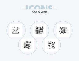 paquete de iconos de línea web y seo 5 diseño de iconos. ojos. ojo. web. web. eliminar vector