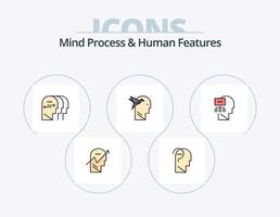 Mind Process And Human Features Line Filled Icon Pack 5 Icon Design. mind. eco mind. focus. eco. human vector