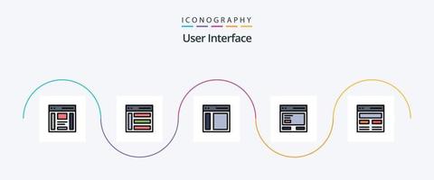paquete de iconos de 5 planos llenos de línea de interfaz de usuario que incluye héroe. comunicación. barra lateral a. comunicación vector