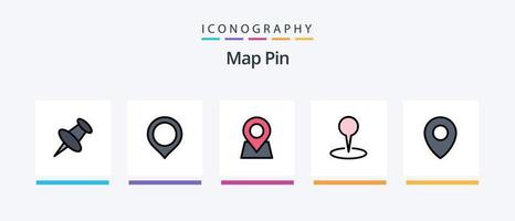 Map Pin Line Filled 5 Icon Pack Including marker. map. navigation. cloud. marker. Creative Icons Design vector