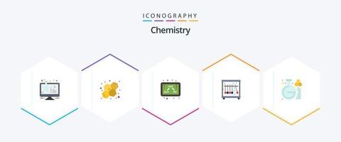 paquete de iconos planos de química 25 que incluye laboratorio. química. química. ciencia. física vector