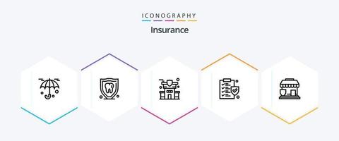 Insurance 25 Line icon pack including . security. insurance. protection. policy vector